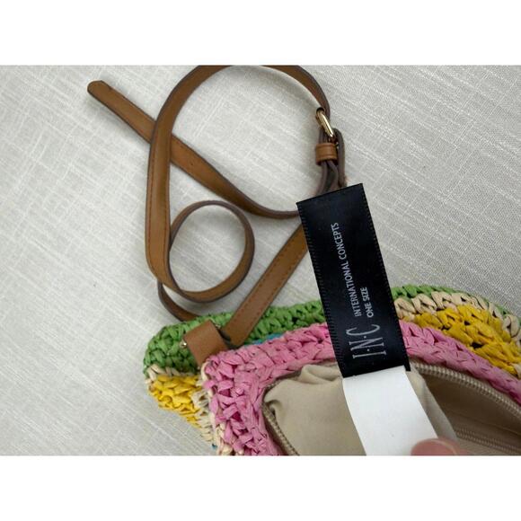 INC Multicolor Crochet Crossbody Bag with Leather‎ Strap - Picture 5 of 8